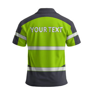 Camiseta Polo de Manga Corta de Alta Visibilidad para Trabajo, Cinta Reflectante, Dos Tonos, Logotipo Personalizado, Camiseta Polo Transpirable de Manga Larga - Product Image 5