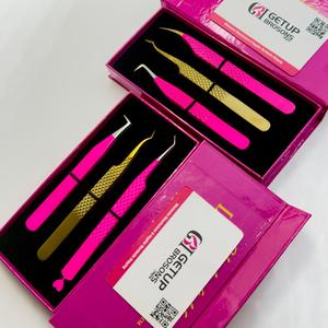 Pince à épiler de précision GETUP BROSONS IMPEX en acier inoxydable à pointe lisse pour isolation des cils/45, en plasma doré - Product Image 6