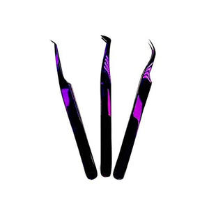 Pince à épiler isolante en acier inoxydable de haute qualité avec poignée diamantée et étui pour extensions de cils (personnalisable) - Product Image 2