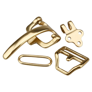 ชุดหัวเข็มขัดทหารม้าทองเหลืองแข็งสำหรับผู้ชาย4ชิ้นสกรูหมุด, ตะขอรัดเอว, อุปกรณ์เสริมหัวเข็มขัดหนัง - Product Image 4