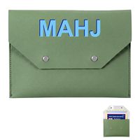Grüne Leder-Mahjong-Karten-Clutch-Hülle für Karten, Mahjong-Zubehör, Schutzhülle mit Mahjong-Set