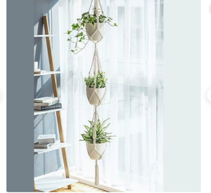 <b>Hanging</b> Planter <b>Boho</b> <b>Wall</b> Decor Home Gifts Customized Macrame Plant Hanger for <b>Wall</b> and Window Decoration - Product Image 1