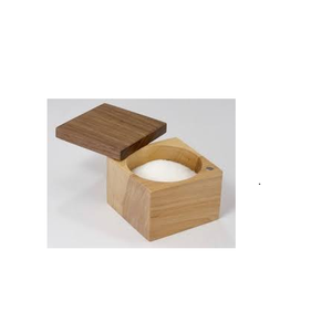 Salero de madera de Acacia, recipiente con cuchara y contenedor de pimienta y sal de madera de Acacia Natural, cuchara y forma redonda - Product Image 4