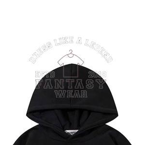 Sudadera con Capucha para Hombre de Talla Grande FANTASY WEAR OEM, Estilo Country, Hombros Caídos, Manga Larga, Color Sólido, Casual, Oversize - Product Image 5