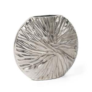 Vase à fleurs en aluminium givré et brillant à deux tons martelé argenté Décoration intérieure de luxe pour la décoration de la maison et du bureau - Product Image 6