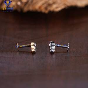 0.29 TDW Round Cut Diamond Boucle d'oreille en or blanc/rose par Labstone/Magnifique boucle d'oreille en diamant/Couleur EF-VS - Product Image 4