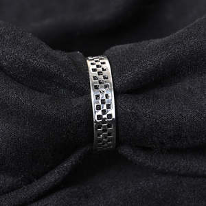 NOVAMART Fine Buy Premium 925 Pure Sterling <b>Silver</b> <b>Rings</b> for <b>Men</b> Geometric Design with Zircon or Pearl Rhodium Gold Plated Multi - Product Image 2