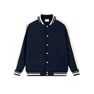 Venta al por mayor de alta calidad logotipo personalizado mezcla de algodón botones cierre equipo de béisbol uniforme clásico Varsity Letterman chaqueta para los hombres - Product Image 4