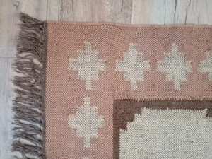 Tapis de jute en laine fait main tapis Kilim bohème motif à tisser pour salon chambre à coucher d'inspiration vintage - Product Image 4