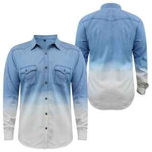 เสื้อเชิ้ตยีนส์ผู้ชายแขนยาวสีพื้นผ้าฝ้ายยืดคุณภาพสูงปี 2025 สไตล์ลำลองแบบตะวันตก - Product Image 3