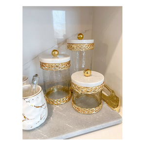 Thiết kế mới tùy chỉnh kim loại chất lượng cao hiện đại trang trí nội thất tùy chỉnh Canister thực phẩm lưu trữ <span class=keywords><strong>container</strong></span> - Product Image 1