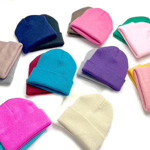 หมวกถักสำหรับฤดูหนาวแบบถักสีพื้นอบอุ่นเป็นมิตรกับสิ่งแวดล้อมโลโก้ตามสั่ง - Product Image 3