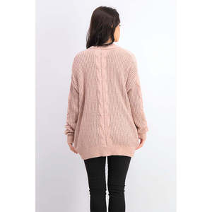 Cardigan Junior Ultra Flirt Taglia Grande Rosa in Lana e Cashmere con Ricami in Ciniglia e Stampa per l'Autunno e l'Inverno - Product Image 3