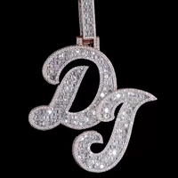 Colgante de Letra Personalizado con Incrustaciones de Moissanita, Estilo Baguette, Logotipo de DJ, Plata 925, Joyería Hip Hop VVS, Venta al Por Mayor