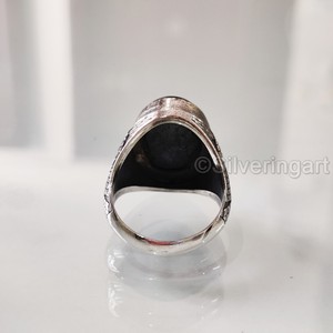 Anillo de hematita natural para hombre, piedra preciosa, todos los tamaños, joyería de aniversario otomano, anillo de Plata de Ley 925, novedad - Product Image 6