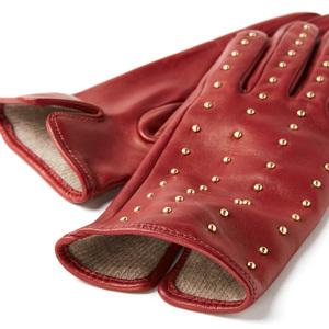 Guantes de Piel de Oveja para Mujer con Pantalla Táctil y Tachuelas Doradas, Ecológicos, para Uso Diario en Invierno, Deportes al Aire Libre y Ciclismo - Product Image 3