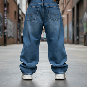 Pantalons de survêtement pour hommes personnalisés, taille mi-haute, 100% coton, écologiques, coupe ample, jambes larges, taille plus, pantalons de jogging - Product Image 5