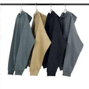 No String Plain Unisex ultra Heavyweight 500 Gsm 100% algodón en blanco Stringless Hooded Pullovers sudaderas con capucha - Product Image 2