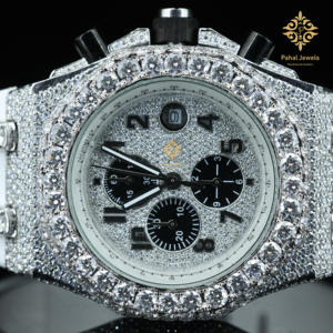 Relojes Mecánicos de Acero Inoxidable Estilo Hip Hop de 30 mm con Incrustaciones de Moissanita Real, de Vidhi Jewellery Iced Wholesale - Product Image 5