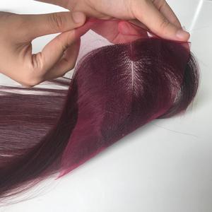 SDD Bone Straight Dark <b>Burgundy</b> Color 100% Vietnamese Human Hair Extensions Human Hair Wig - Product Image 4