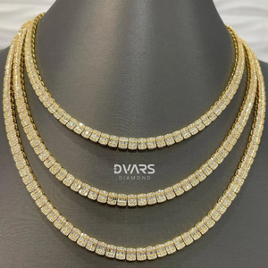 Custom Fully Iced Chandelier <b>Tennis</b> Necklace Men Women Luxury 18K Gold Plated Link <b>Chain</b> Hip Hop Style Moissanite Wedding Gift - Product Image 2