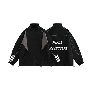 Survêtement USA Personnalisé Nylon Vintage Polyester Pantalon Empilé Hommes Zip Up Deux Pièces Coupe-Vent Survêtement Vestes Ensemble - Product Image 2