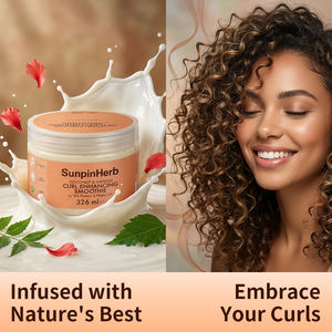 Moisturizing <b>Curl</b> <b>Enhancer</b> Smoothie Cream with Coconut Hibiscus for Wash and Go Natural Curly Hair Styling - Product Image 4