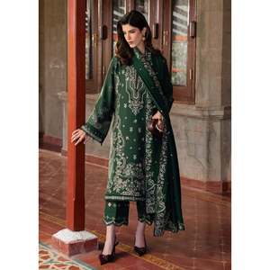 Ensemble 3 pièces en mousseline brodée SAPPHIRE avec dupatta et pantalon brodés en tissu Khaddi pour le printemps/été BIC-4678 - Product Image 1