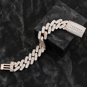 Pulsera de Boda Opulenta con Diamantes de 14mm, Chapada en Oro, Estilo Cubano, Certificada, Unisex, 9 Pulgadas, Oro Sólido de 14K Certificado en Laboratorio - Product Image 4