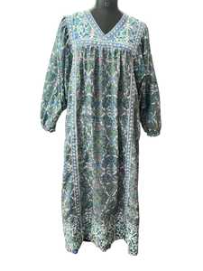 Tela 100% Algodón Orgánico, Estampado a Mano con Bloques, Peso Medio, Fácil de Lavar, para Bodas, Ocasiones Especiales, Ropa de Mujer y Niña - Product Image 2