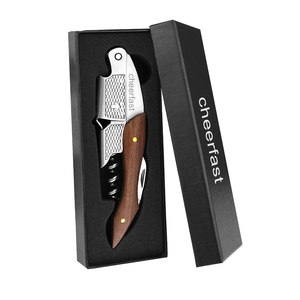 Ouvre-bouteille en bois de noyer de <span class=keywords><strong>marque</strong></span> personnalisée, éliminez le film, tire-bouchon en bois, boîte cadeau pour serveurs, barman et usage domestique - Product Image 1