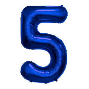 Palloncino Foil Mylar Numero 5 Blu Scuro 1M per Decorazioni Festa - Product Image 2