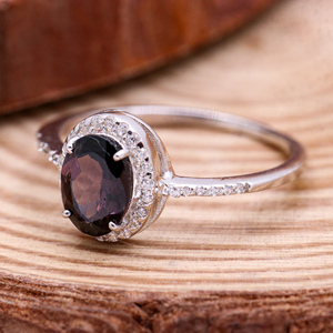 Anillo hecho a mano de Plata de Ley 925 de alta calidad, diseño moderno único, turmalina Real, circonita cúbica, piedra preciosa, boda certificada IGI - Product Image 4