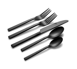 Juego de Cubiertos de Acero Inoxidable de Lujo, Juego de Cubiertos de Metal en Diferentes Tamaños, Acabado Negro, Exportación de la India - Product Image 1