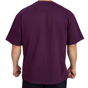 Camiseta de Talla Grande para Hombre, Lisa, de Color Sólido, con Hombros Caídos, Diseño Personalizado, Venta al por Mayor de Fábrica, 100% Algodón, Transpirable y Ecológica - Product Image 4