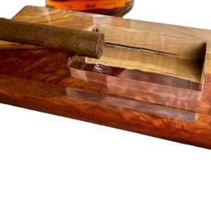 NOUVEAU ARRIVÉ MEILLEURE QUALITÉ MODERNE EPOXY MOODEN Résine Epoxy & Bois Cendrier Joint Couleur Personnalisée Logo Portable Intérieur et Extérieur - Product Image 1