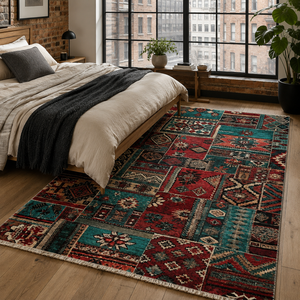 Tapis lavable Netline Home Homestead Waves Burgundy Heritage - Product Image 3