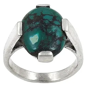 925 Silver Turquoise Cluster <b>Ring</b> for Women <b>Boho</b> Statement Fine Jewelry with Cut Gemstone Platinum Material - Product Image 2