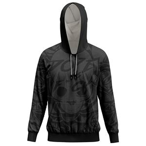 Venta al por mayor cómoda sublimación impresa capucha de punto con bolsillo frontal diseño de cola larga tasas bajas - Product Image 1