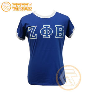 Camiseta de Algodón de Alta Calidad Personalizada al por Mayor de Zeta Phi Beta, Ropa de Hermandad para Mujer, Bordado Estampado para Todas las Temporadas - Product Image 3