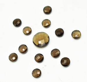 Checker ตัดสีน้ำตาลควันควอตซ์เหลี่ยมเพชรพลอยหลวมสร้อยคอพลอยธรรมชาติมูนสโตนอเมทิสต์เครื่องประดับขนาด3-20มม. - Product Image 3