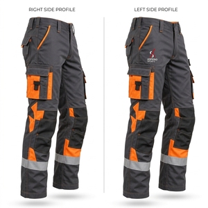 High Visibility <b>Men</b> Safety Pant Reflective <b>Work</b> <b>Trousers</b> Breathable Fabric Durable Construction Comfortable Fit Safety Apparel - Product Image 6