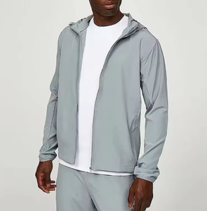 Lightweight <b>Men's</b> Waterproof Windbreaker <b>Jacket</b> with Detachable Hood Solid Pattern for Outdoor Sports - Product Image 6