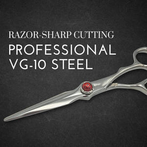 Meilleurs ciseaux de salon de coiffure avec étui à fermeture éclair en cuir Top Beauty Hair Cutting Scissors Mirror Polish Fancy Screw Sharp Blade - Product Image 2