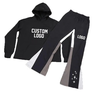 Ensemble survêtement en molleton à capuche zippé ample en coton personnalisé, pantalon de jogging, ensemble de survêtement d'hiver, jogging, taille plus, séchage rapide - Product Image 2