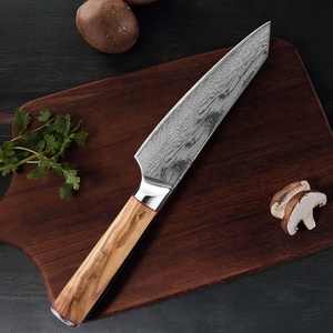 Venta al por mayor, pedidos a granel personalizados, servicio OEM ODM, cuchillo de Chef de cocina japonés profesional, cuchillo afilado de Chef de Damasco, hoja fija - Product Image 6