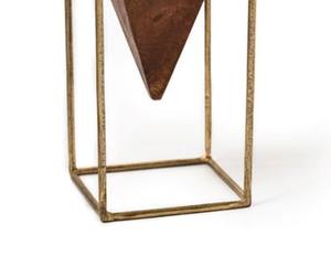 Brûleur à Bakhoor en bois moderne avec support en métal doré, design géométrique inversé, porte-encens Oud, ornement nordique Mabkhara - Product Image 5