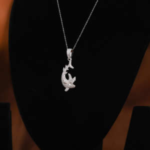 925 plata esterlina Funky Iced Hip Hop estilo cuerpo cadena personalizada pez estético Moissanite diamante colgante fiesta regalo - Product Image 3