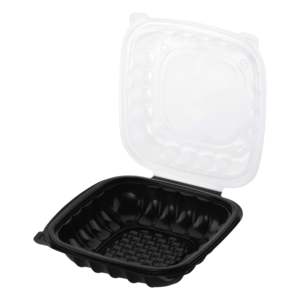 ProTakeOut [8 x 8 x 3 pouces] Contenants à emporter bicolores à 1 compartiment, lot de 100, en PP durable, sans BPA, compatibles micro-ondes - Product Image 1