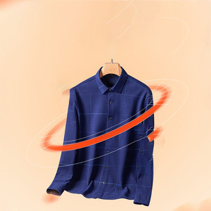 Camisas cálidas sin costuras para hombre con diseño de logotipo personalizado OEM para otoño e invierno junto con camisas sueltas gruesas de terciopelo - Product Image 4